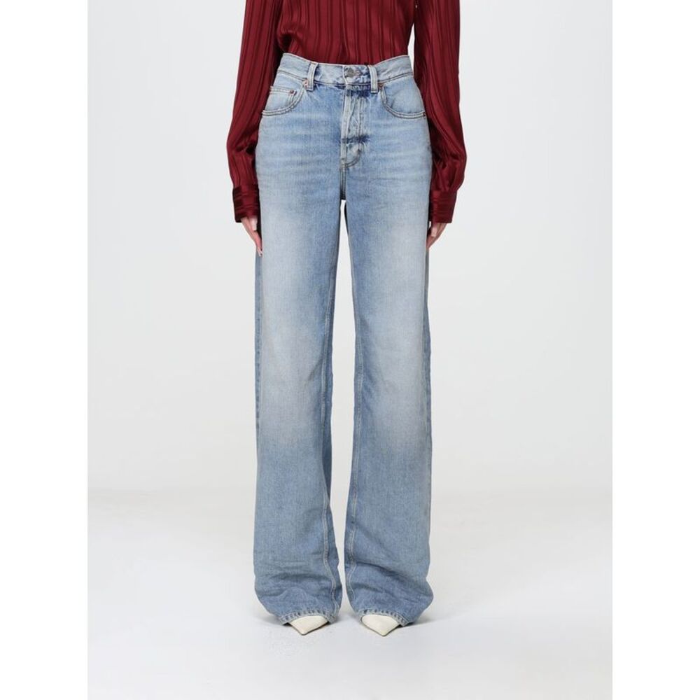 Saint Laurent Women High-Waisted Wide-Leg Cotton Denim Jeans Saint Laurent